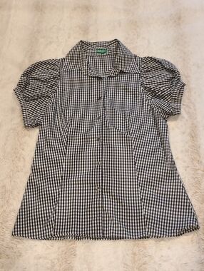United Colors Of Benetton Black and White Gingham Shirt